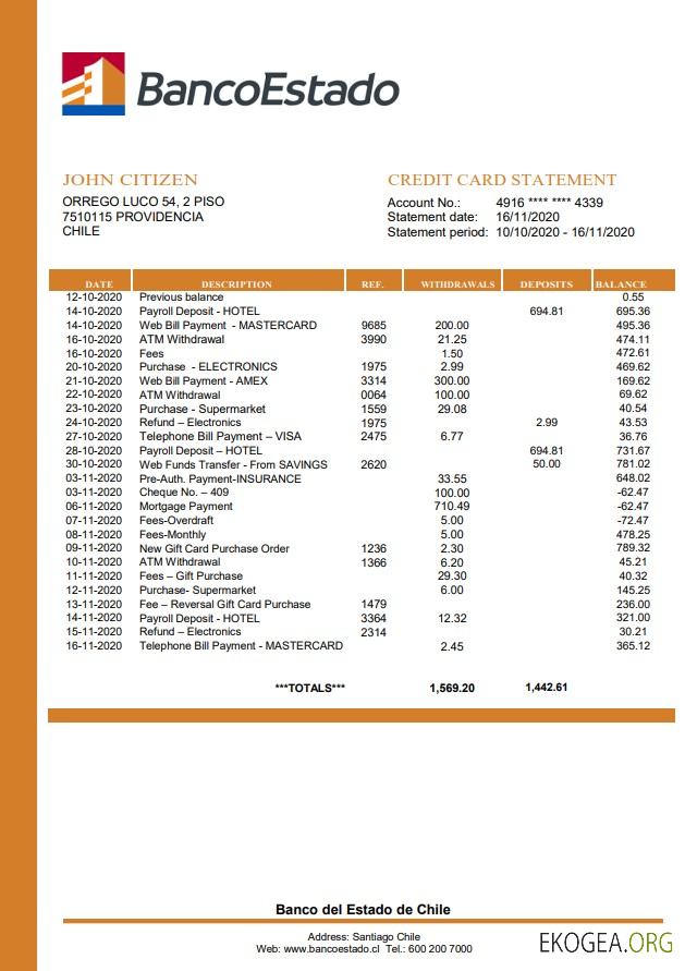 Chili Banco de l'État du Chili